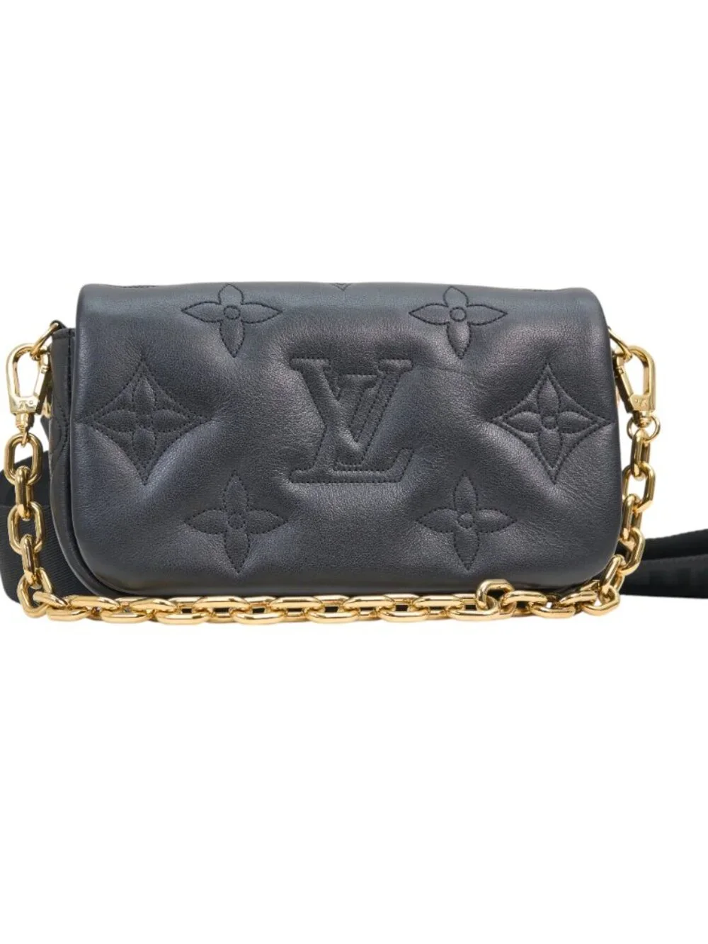 Louis Vuitton Wallet On Strap Bubblegram Black